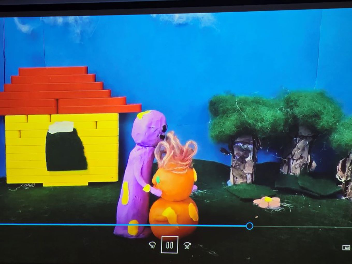 Et skjermbilde av stop motion film